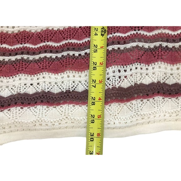 Torrid Open Stitch Pullover V Neck Cinched Front Sweater Pink Stripe 4X - Picture 10 of 10